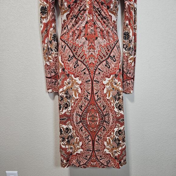 ETRO $1320 Elba Long Sleeve Midi Dress EUR 42 US 10 Luxury Italian Designer Boho - Picture 6 of 16